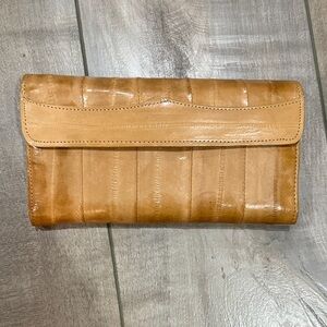 Vintage Eel Leather Wallet in Tan